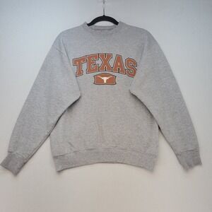 Texas Longhorns Sweatshirt Mens Small Gray Crewneck Viatran Fleece Pullover